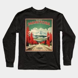 Manitoba Canada Vintage Poster Tourism 2 Long Sleeve T-Shirt